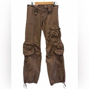 Nori Y2K Low-Rise Chocolate Brown Utility Cargo Pants Size 7 Gorpcore
